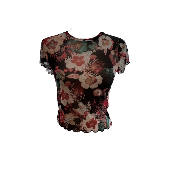 Fashion Nova Tops - SO CUTE! Sheer Floral Fashion Nova Top